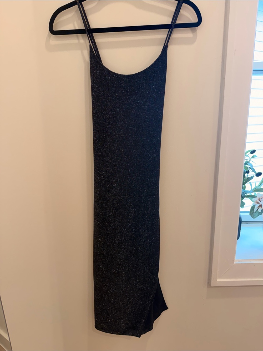 Kittenish Black Sparkle Midi Slip Dress